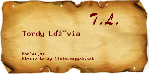 Tordy Lívia névjegykártya
